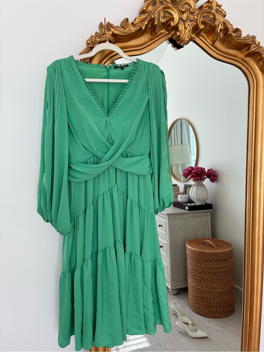 Kobi Halperin Emerald Green Midi Dress